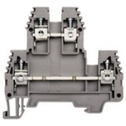 Клеммник 2-х ярусный  4мм.кв. (серый); PIK4N