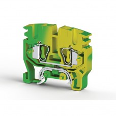 Клеммник пружинный мини 2,5 мм.кв., (земля);  MYK 2,5T