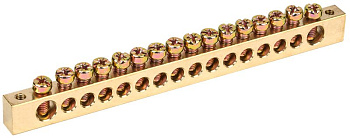 Шина PEN "земля-ноль" 8х12мм 16/2 (16групп/креп по краям) IEK