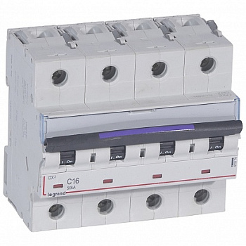 DX3 Автоматический выключатель  50кА 16А 4п C