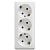 ЭТЮД О/У тройная РОЗЕТКА с заземлением без шторок 16А 250В, БЕЛЫЙ, Россия