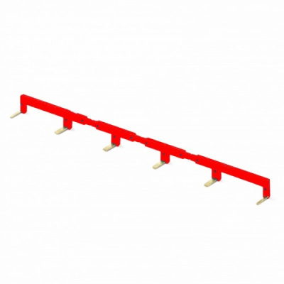 6-полюсный шинный соединитель красный