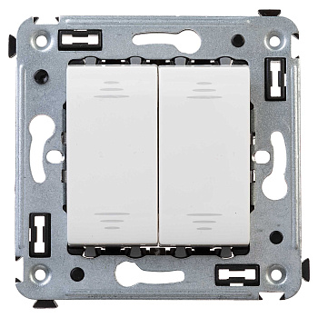 Выключатель двухклавишный в стену, "Avanti", "Белое облако" Выключатель двухклавишный в стену, "Avanti", "Белое облако"