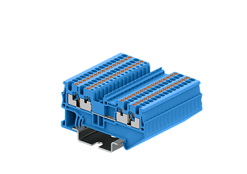 TP1.5-4-BU Клемма TP 2-2 проходная Push-in, сеч.1.5мм2, син