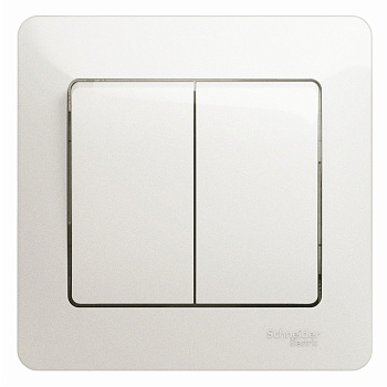 GLOSSA 2-клавишный ВЫКЛЮЧАТЕЛЬ, сх.5, 10АХ, в сборе, ПЕРЛАМУТР