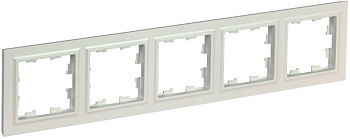 BRITE Рамка 5-мест. РУ-5-БрЖ жемч. IEK