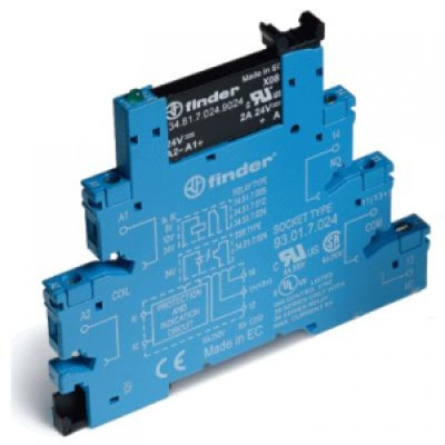 Интерфейсный модуль (сборка 34.81.7.024.8240 + 93.01.0.024), твердотельное реле; выход 2A (240В АC); питание 24В AC/DC; категория защиты IP20; винтовые клеммы