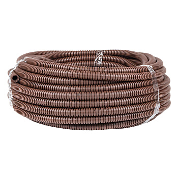 Труба гофр. ПВХ с протяжкой d16 мм (25 м) темное дерево EKF-Plast Труба гофр. ПВХ с протяжкой d16 мм (25 м) темное дерево EKF-Plast