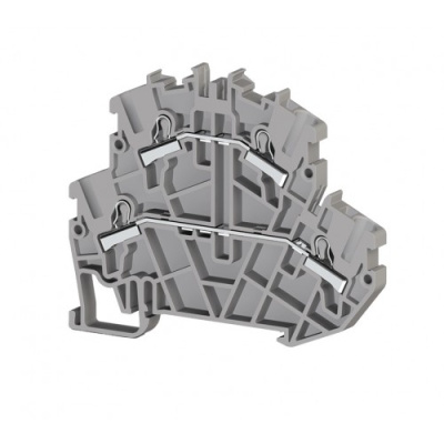 Клеммник 2-х ярусный пружинный быстрозажимной (Push in), 2,5 мм.кв. (синий); PYK2,5-2F