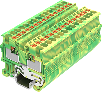 TPM1.5-2-PE Клемма мини TP 1-1 заземл., Push-in, сеч.1.5мм2, желто-зел.