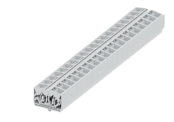 254343 Клемма TB 2-2 проходная фронт. подключение с защелк.ножками, сеч. 2.5мм2, светл-серая