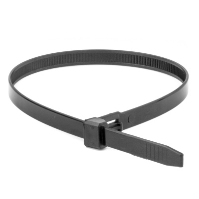 Хомут P6.6 многоразовый, черный 7,6x370