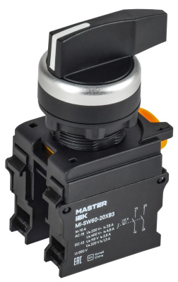 Переключатель длин. ручка 3 полож. 2NO чёрный MASTER IEK