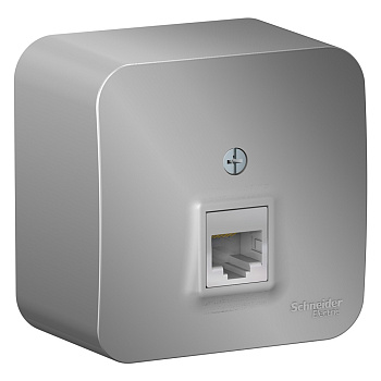 BLANCA О/У РОЗЕТКА компьютерная RJ45, кат.5E, ИЗОЛ.ПЛ.,АЛЮМИНИЙ