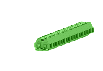 2-2 проходная клемма с боковым подключением с крепёжными фланцами серии 240, зелён.
