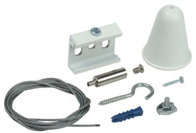 Комплект подвеса для шинопровода с тросом 5м белый IEK