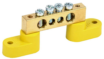 Шина PE "земля" на двух угловых изол ШНИ-8х12-4-У2-Ж IEK Шина PE "земля" на двух угловых изол ШНИ-8х12-4-У2-Ж IEK