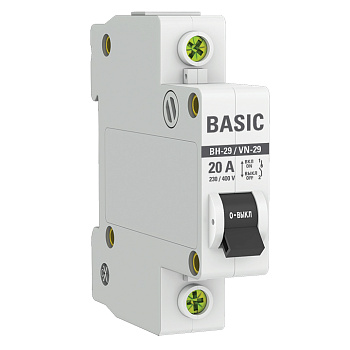Выключатель нагрузки 1P 20А ВН-29  Basic Выключатель нагрузки 1P 20А ВН-29  Basic