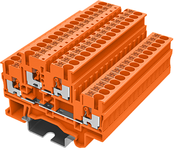 TPD4-2-OG Клемма TP 1-1 проходная 2-уровневая, сеч. 4мм2, оранж.