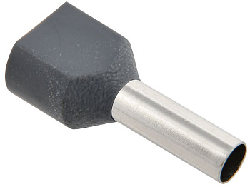 Наконечник-гильза НГИ2 4,0-12 с изолированным фланцем (серый) (100 шт) ИЭК