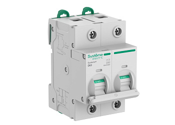 Systeme9 Автоматический выключатель (АВ) 27мм D 63A 2P 10 kA 400В