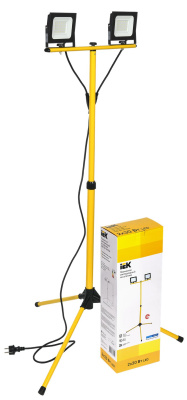 Прожектор LED СДО 06-2х30Ш штатив 6500К IP65 черный IEK