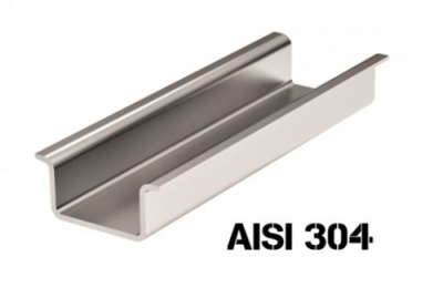 Дин-рейка из нержавеющей стали, с насечкой OMEGA 3A, 35х15мм.