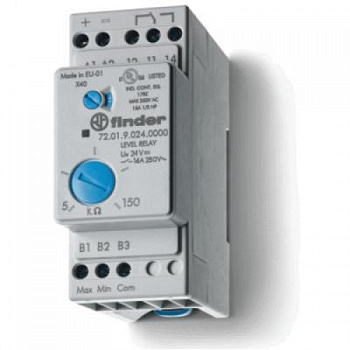 Реле контроля уровня; настраиваемый диапазон чувствительности 5…150кОм; питание 24В DC; выход 1CO 16А; модульное, ширина 35мм; степень защиты IP20; упаковка 1шт. Реле контроля уровня; настраиваемый диапазон чувствительности 5…150кОм; питание 24В DC; выход 1CO 16А; модульное, ширина 35мм; степень защиты IP20; упаковка 1шт.