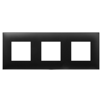 Рамка "Avanti", "Черный матовый", 3 поста (6 мод.)
