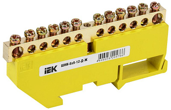 Шина PE земля на DIN-изоляторах ШНИ-6х9-12-Д-Ж