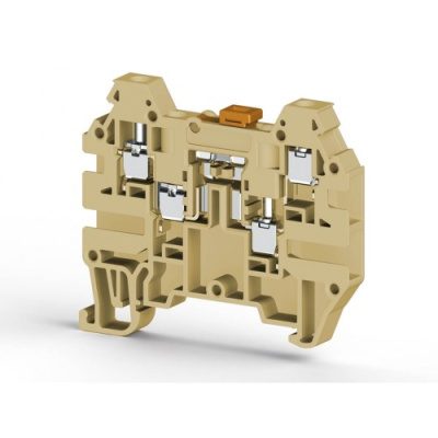Клеммник 4-х выводной с размыкателем, 2,5 мм.кв., (бежевый); AVK 2,5 CCA