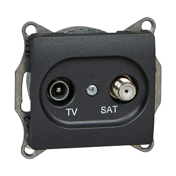 GLOSSA TV-SAT РОЗЕТКА оконечная 1DB, механизм, АНТРАЦИТ