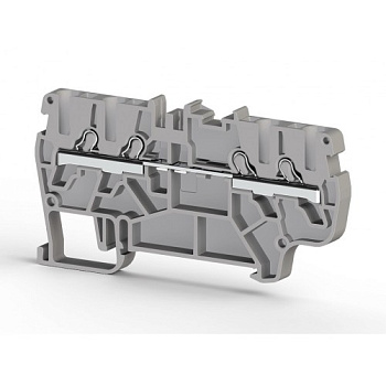 Клеммник пруж.быстрозажимной (Push in), 4-х выводной, 2,5мм.кв., (черный); PYK 2,5С