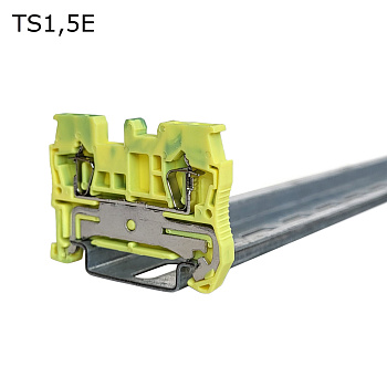 Клемма пружинная проходная 2 контакта 1,5 мм2, заземляющая