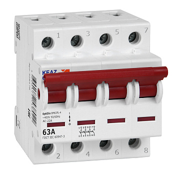 Выключатель нагрузки модульный OptiDin BM63PL-463-УХЛ3 (ВМ63PL) Выключатель нагрузки модульный OptiDin BM63PL-463-УХЛ3 (ВМ63PL)