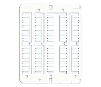 Маркировка для клемм ДКС, жесткая, 4х10мм. Период 4мм. Белая