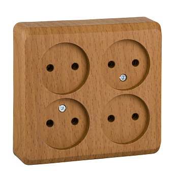 ЭТЮД О/У 4-местная РОЗЕТКА без заземления без шторок 16А 250В, БУК, Россия