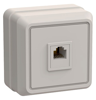 РТ20-ОКм Розетка 1местн. телеф. ОКТАВА (кремовый)