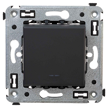 Выключатель одноклавишный в стену, "Avanti", "Черный матовый"