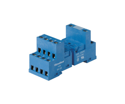 Розетка с винтовыми клеммами (с зажимной клетью) для реле 55.32, 55.34, таймера 85.02, 85.04; в комплекте металлическая клипса 094.51; версия: синий цвет