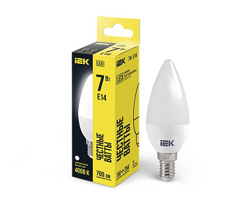 Лампа LED C35 свеча 7Вт 230В 4000К E14 IEK Лампа LED C35 свеча 7Вт 230В 4000К E14 IEK