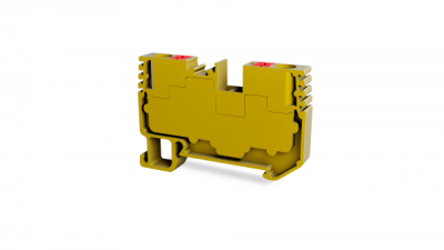 Клеммник на DIN-рейку (Push-in) 4 мм.кв. (желтый); PFT 4