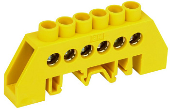 Шина PE "земля" в комб DIN-изол "Стойка" ШНИ-8х12-6-КС-Ж ИЭК Шина PE "земля" в комб DIN-изол "Стойка" ШНИ-8х12-6-КС-Ж ИЭК