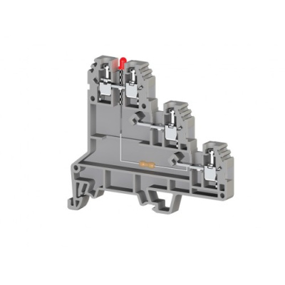 Клеммник 3-х ярусный для датчиков, 2,5мм.кв., с индикацией 24 VDC, (серый); PUK 3 SLD (NPN)