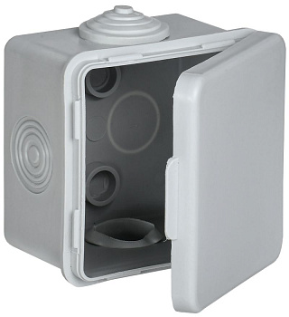 Коробка расп. КМ 65х65х50мм о/к IP54 4 вв. (7035) GENERICA Коробка расп. КМ 65х65х50мм о/к IP54 4 вв. (7035) GENERICA