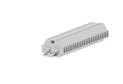 1-1 проходная клемма с боковым подключением с крепёжными фланцами серии 240, светло-серая