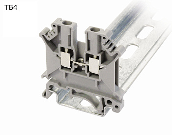 Клемма винтовая проходная 2 контакта 4 мм2, серая