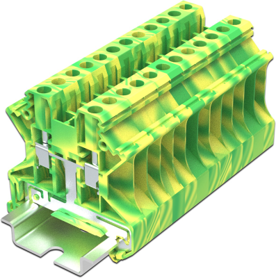 Клемма на DIN-рейку винт. 4 мм2 2 конт. заземляющ.