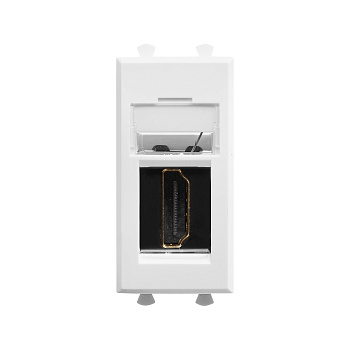 HDMI розетка модульная, тип А-А, "Avanti", "Белое облако", 1 модуль