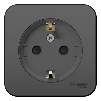 BLANCA О/У РОЗЕТКА с заземл. со шторк., (КОМПАКТ) ИЗОЛ.ПЛ 16А, 250В, АНТРАЦИТ